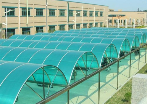 小区非机动车棚用PC阳光板